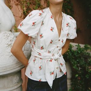 Maeve by Anthropologie Rosalie Embroidered Top